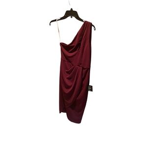 Lulus So Flirty One Shoulder Cutout Asymmetrical Dress in Burgundy Medium NWT